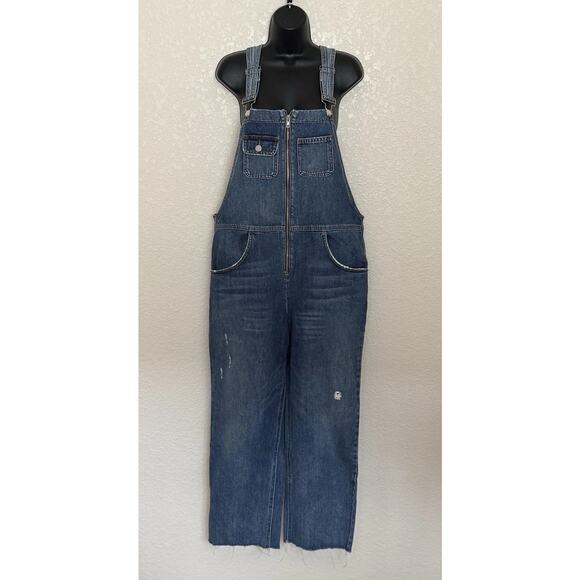 Reformation Benji Overalls Size 8 Zip Front Buckled Halloween Scarecrow Costume - Picture 1 of 16
